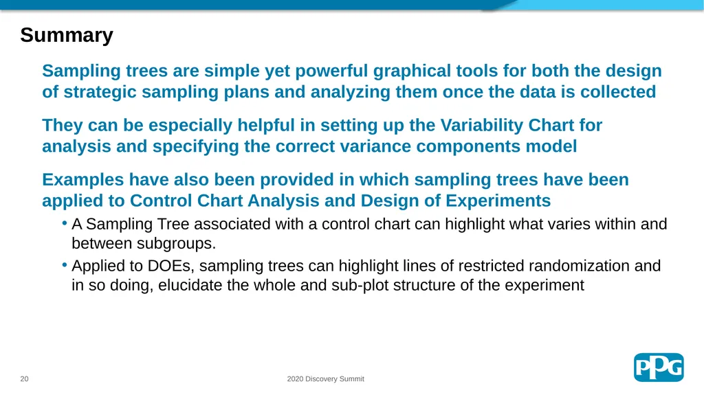Sampling Trees: A Strategic Sampling and Analysis - slide 20 of 20