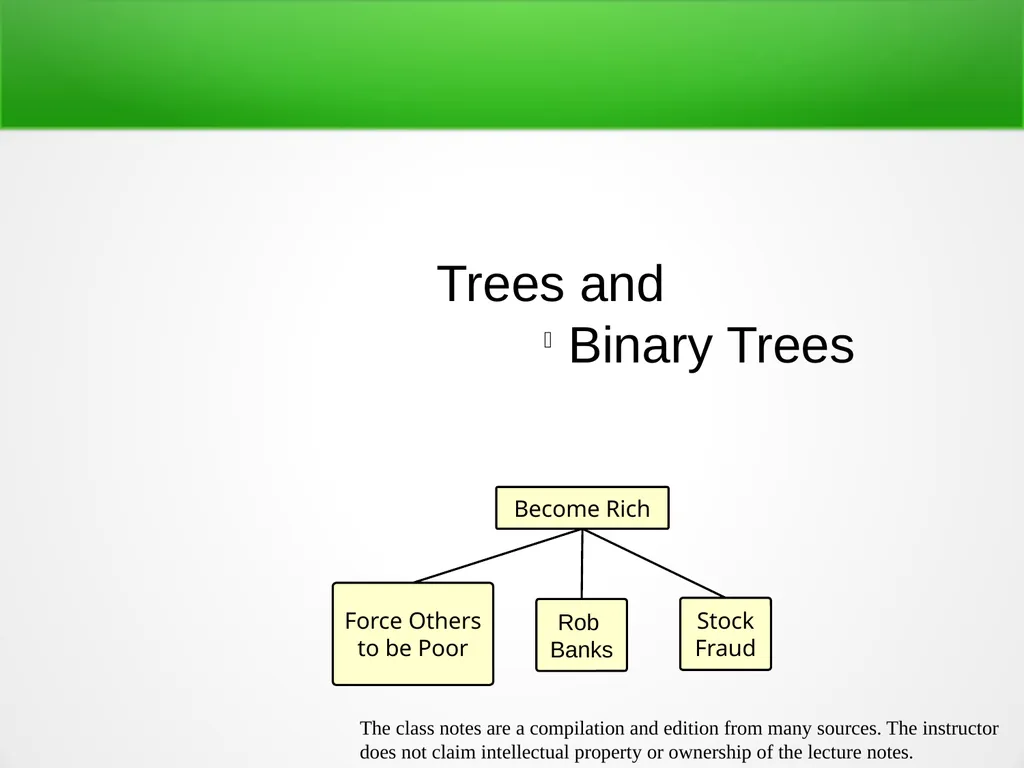 Trees and Binary Trees Become Rich Force Others to - slide 1 of 35