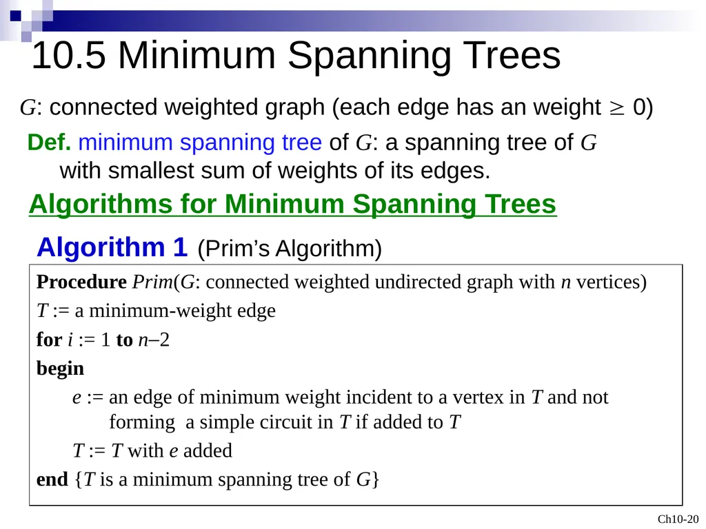 Discrete Mathematicsq Trees Outline 10.1 - slide 20 of 23