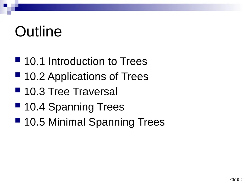Discrete Mathematicsq Trees Outline 10.1 - slide 2 of 23