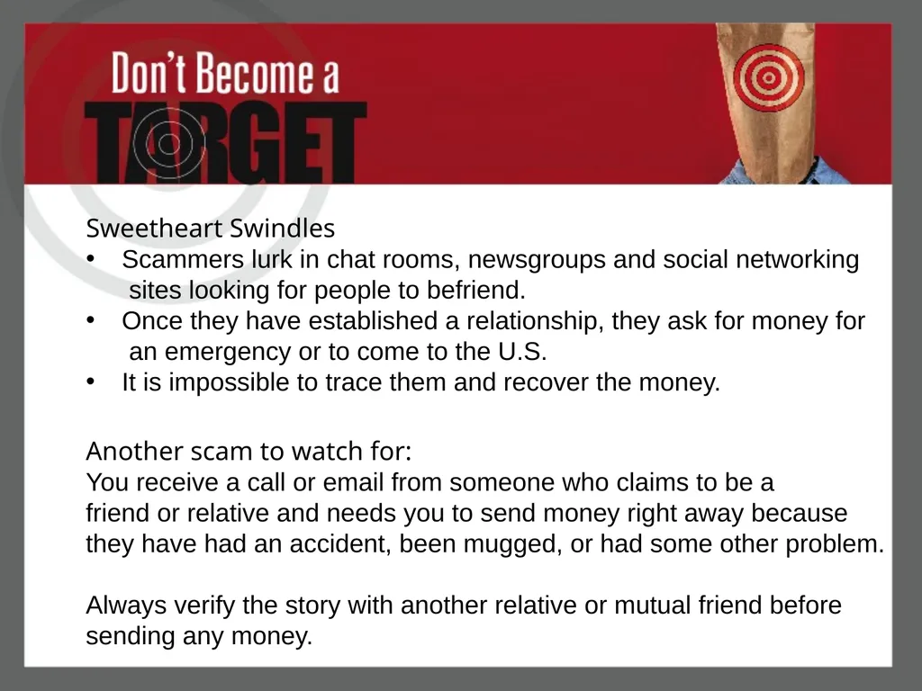 Don’t Become a Target Protect Your Money from Fake - slide 18 of 22