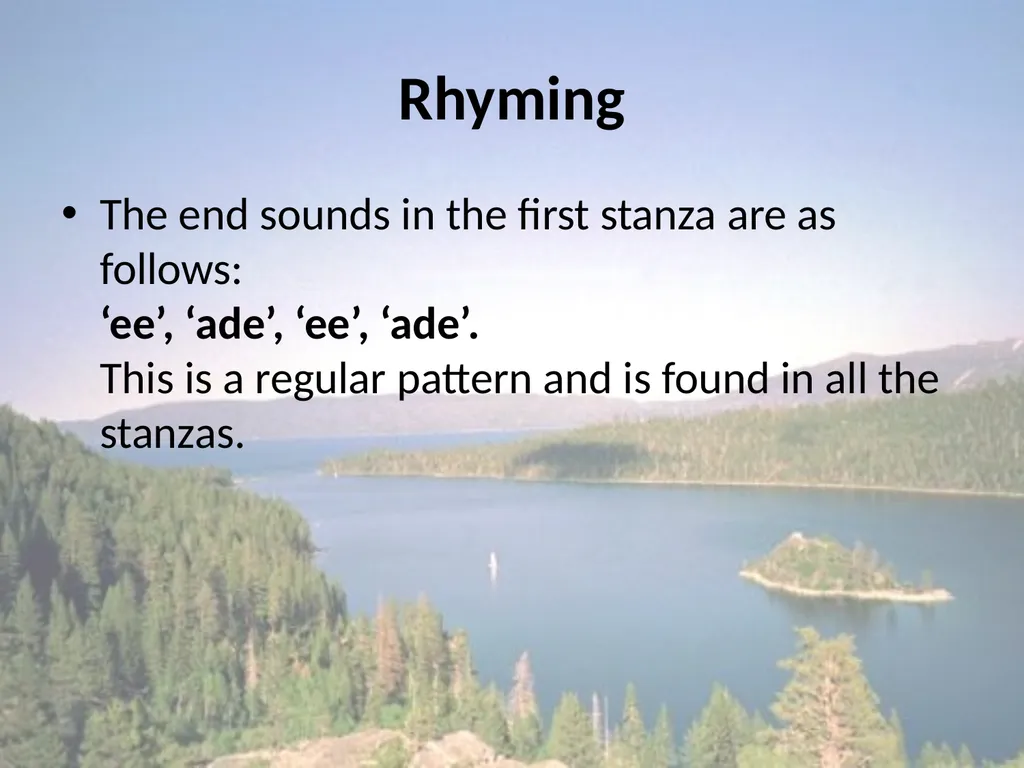 The Lake Isle of Innisfree WB Yeats He remembers - slide 13 of 18