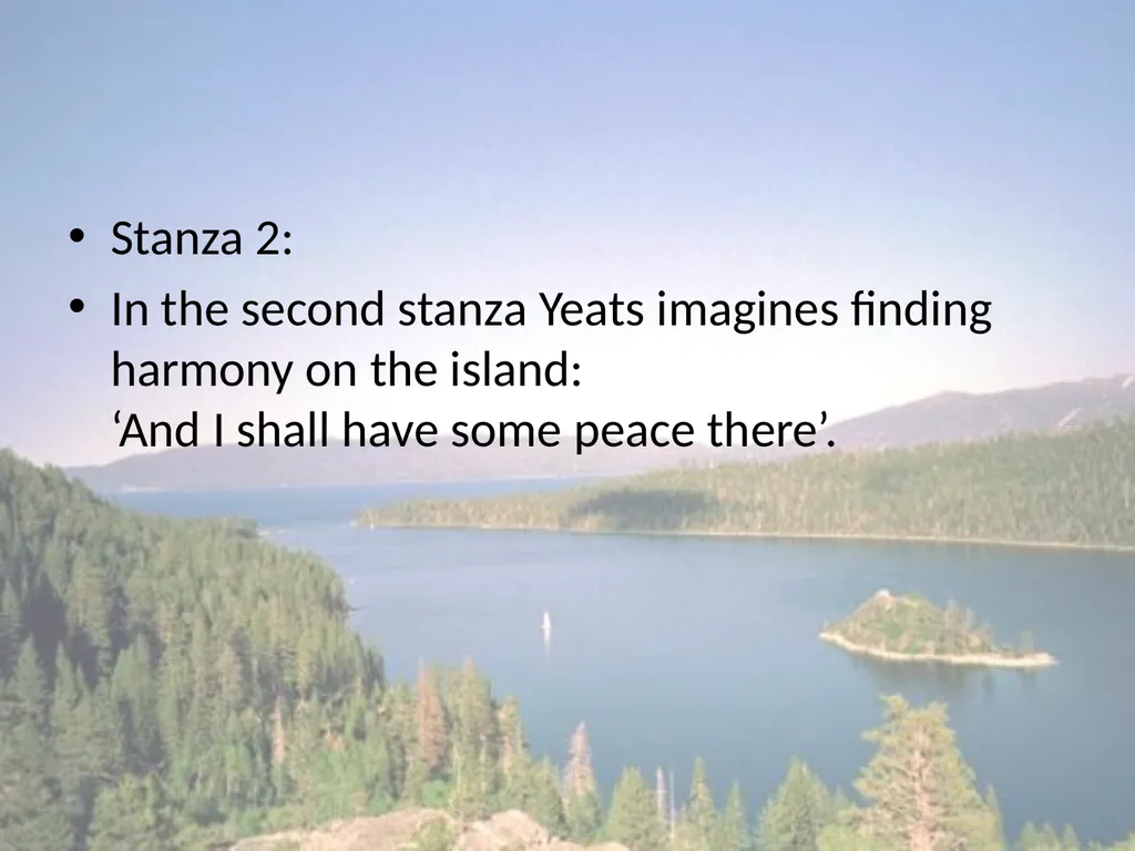 The Lake Isle of Innisfree WB Yeats He remembers - slide 3 of 18