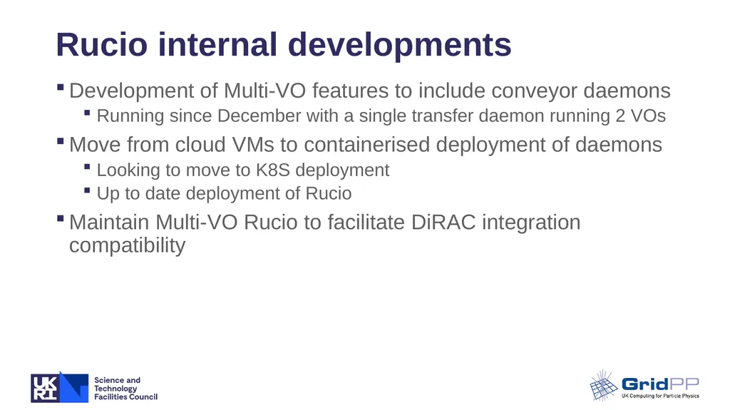 Data Management Update Timothy Noble - Rucio - slide 4 of 14