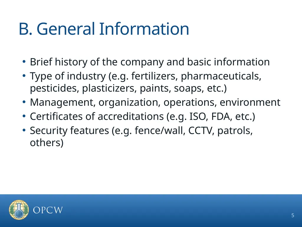 Pre-Inspection Briefing Guidelines OCPF Regime - slide 5 of 17