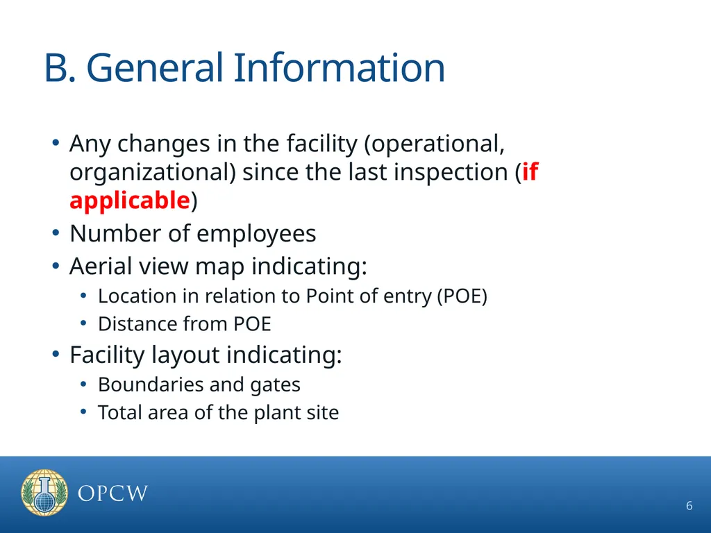 Pre-Inspection Briefing Guidelines OCPF Regime - slide 6 of 17