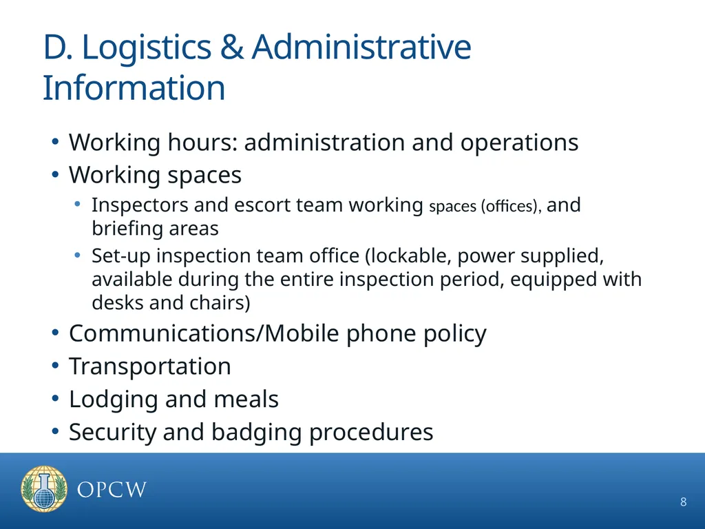 Pre-Inspection Briefing Guidelines OCPF Regime - slide 8 of 17