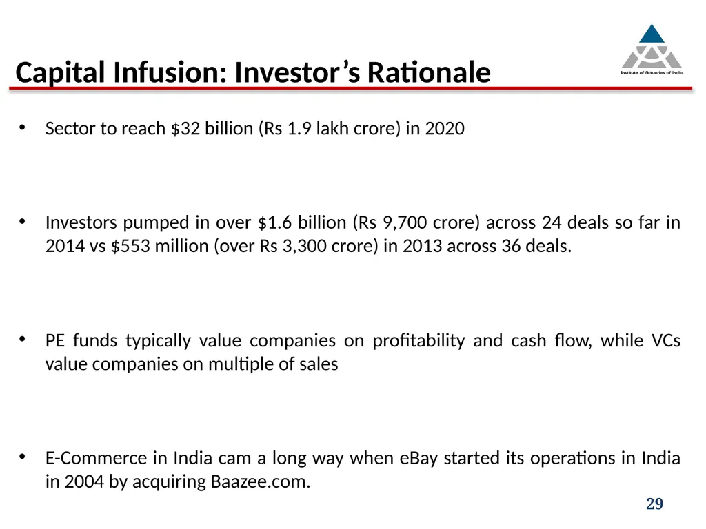 Capital infusion – Is the business appealing - slide 29 of 34