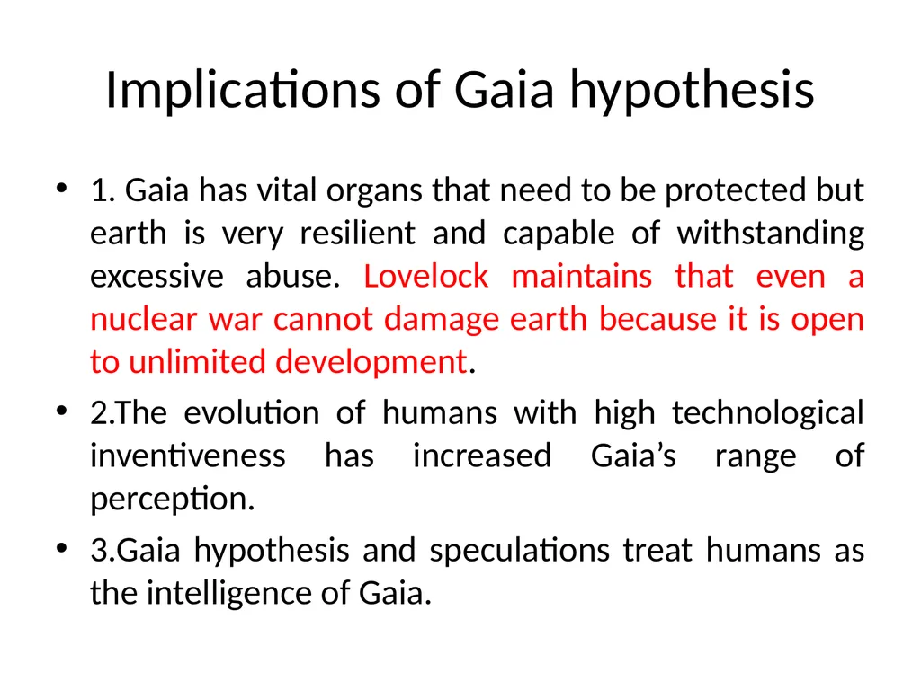 Name of the topic : Earth as a living system - slide 6 of 19