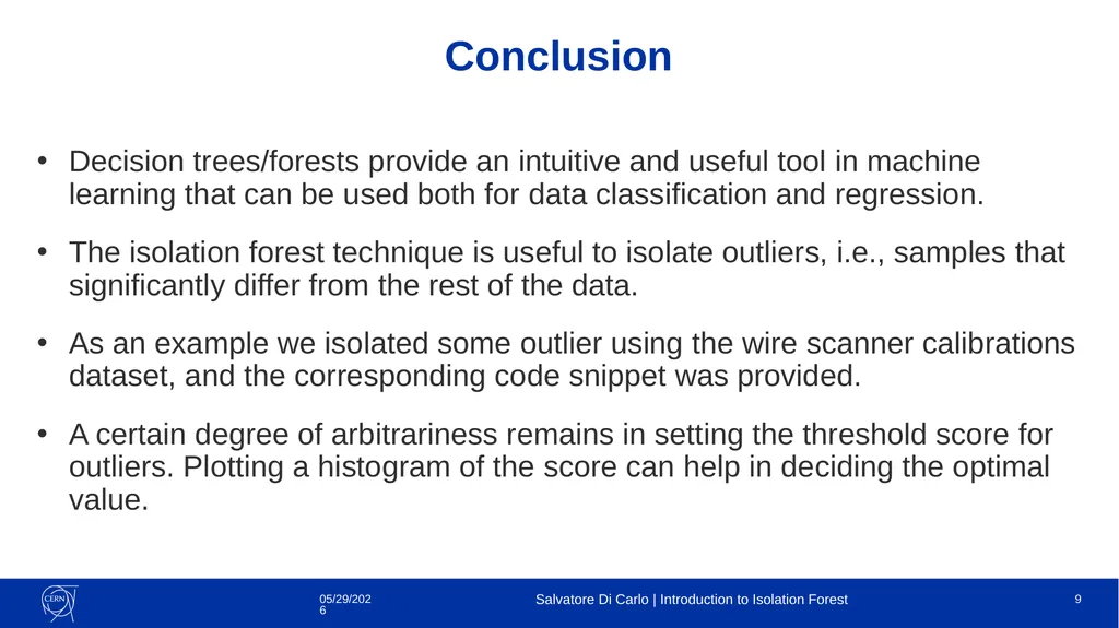 Introduction to Isolation Forest Salvatore Di - slide 9 of 10
