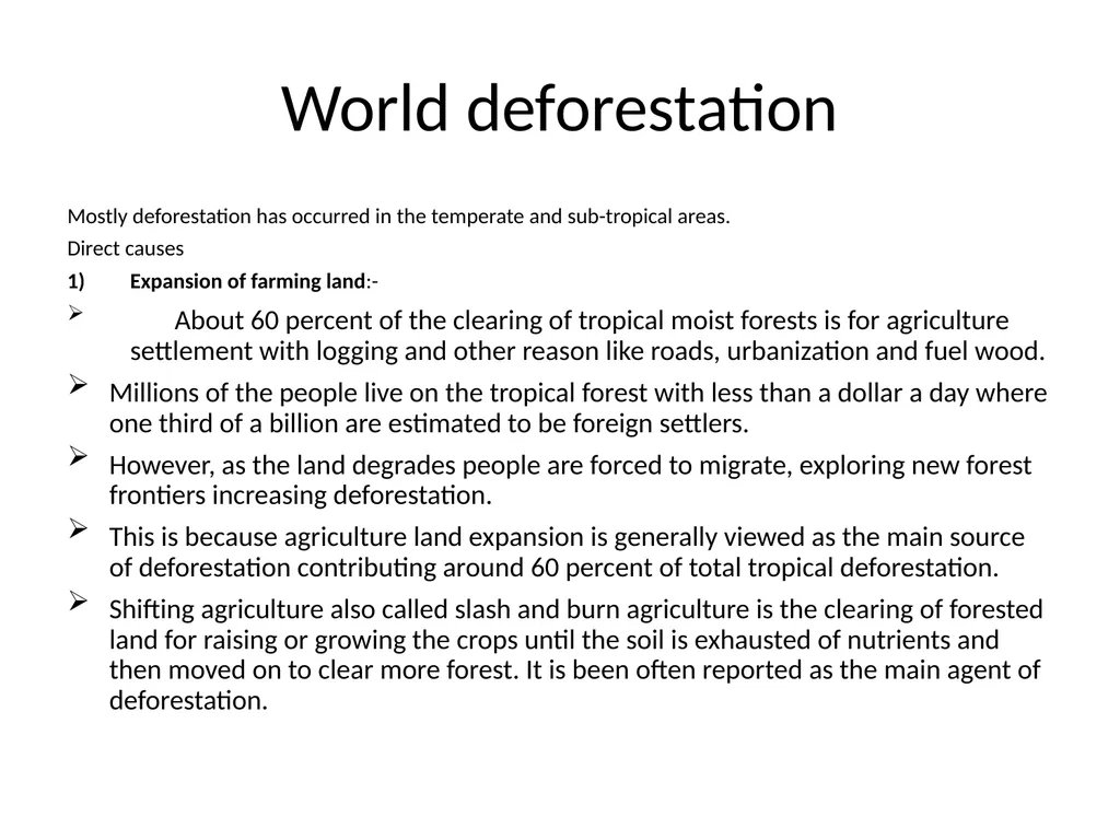 Deforestation ‘Cutting down trees over a large - slide 5 of 9