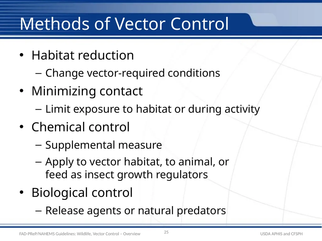 Wildlife Management and Vector Control for an FAD - slide 25 of 31