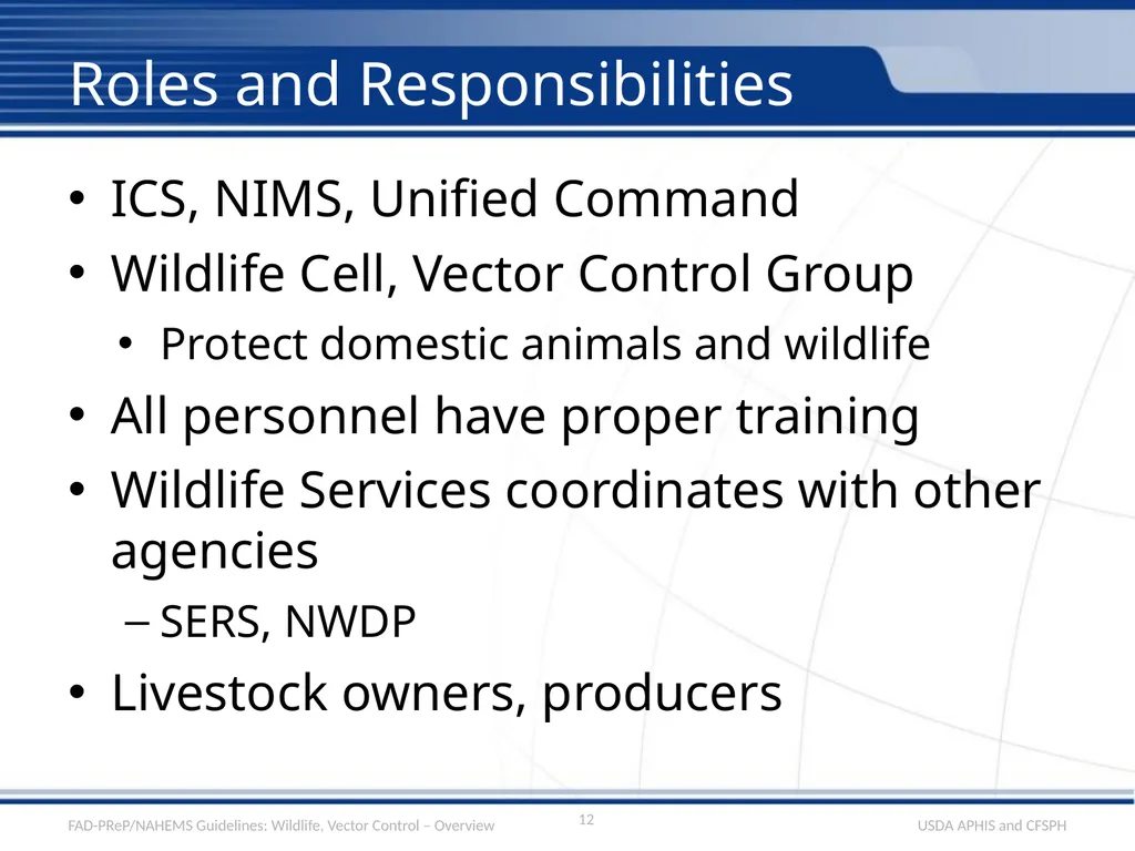 Wildlife Management and Vector Control for an FAD - slide 12 of 31