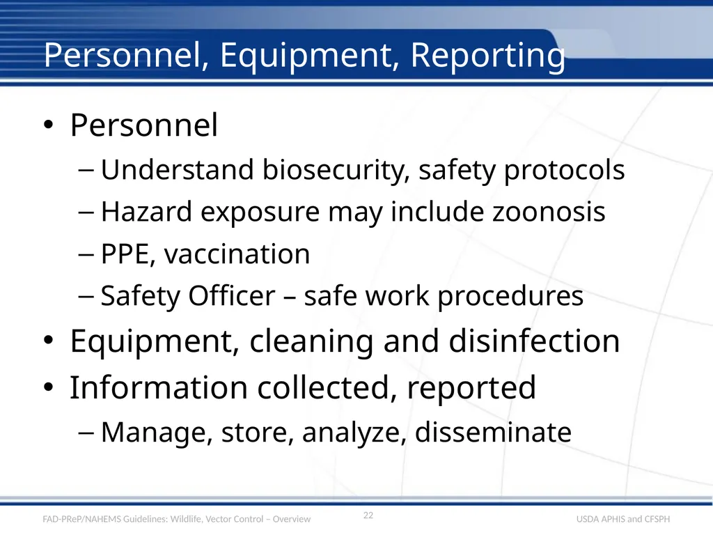 Wildlife Management and Vector Control for an FAD - slide 22 of 31