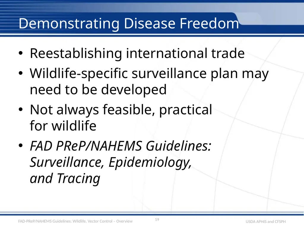 Wildlife Management and Vector Control for an FAD - slide 19 of 31