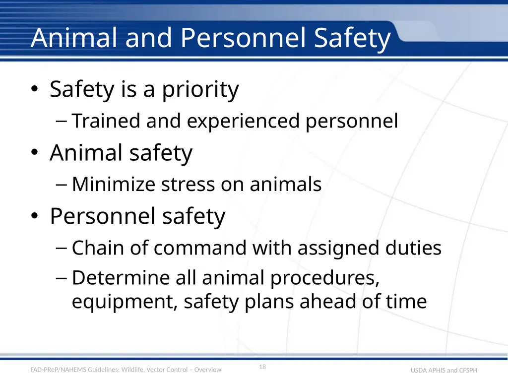 Wildlife Management and Vector Control for an FAD - slide 18 of 31