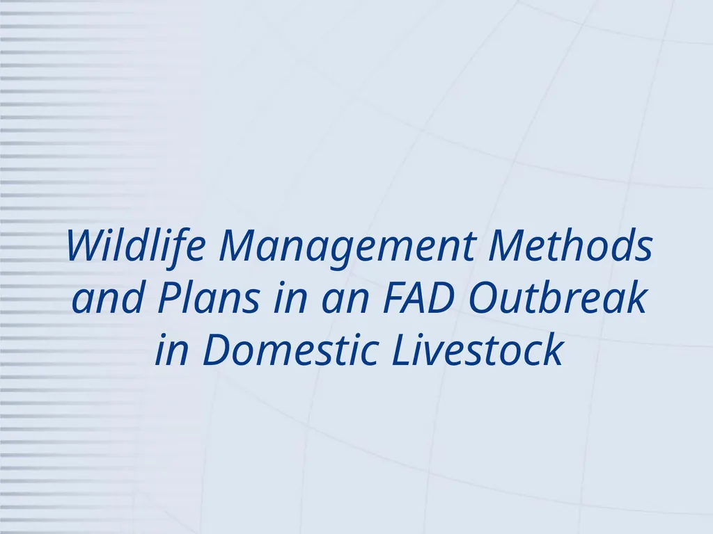 Wildlife Management and Vector Control for an FAD - slide 13 of 31