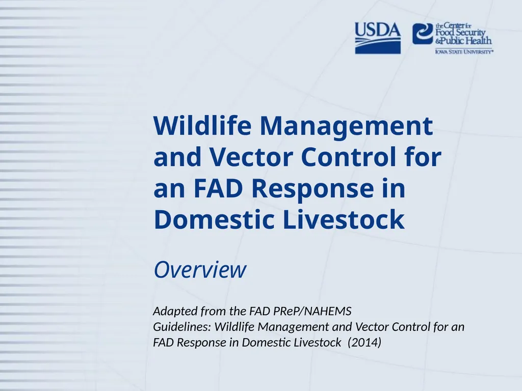 Wildlife Management and Vector Control for an FAD - slide 1 of 31