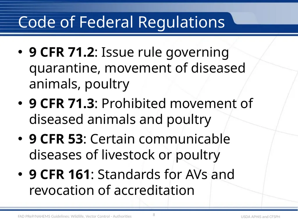 Wildlife Management and Vector Control for an FAD - slide 8 of 30