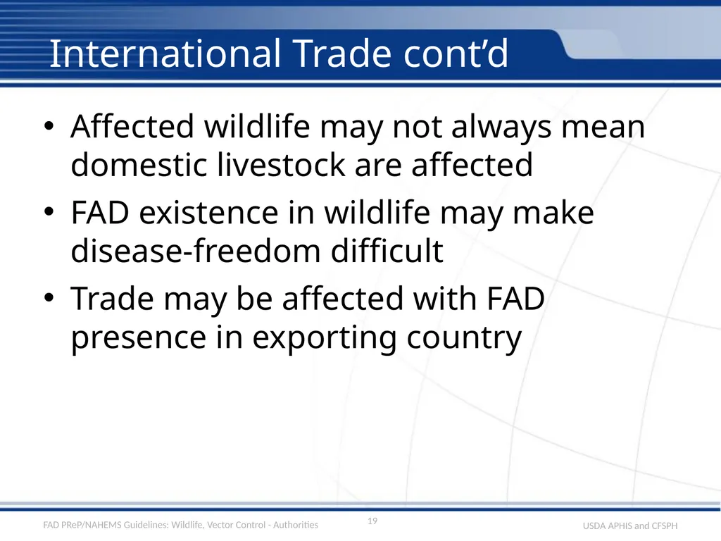 Wildlife Management and Vector Control for an FAD - slide 19 of 30