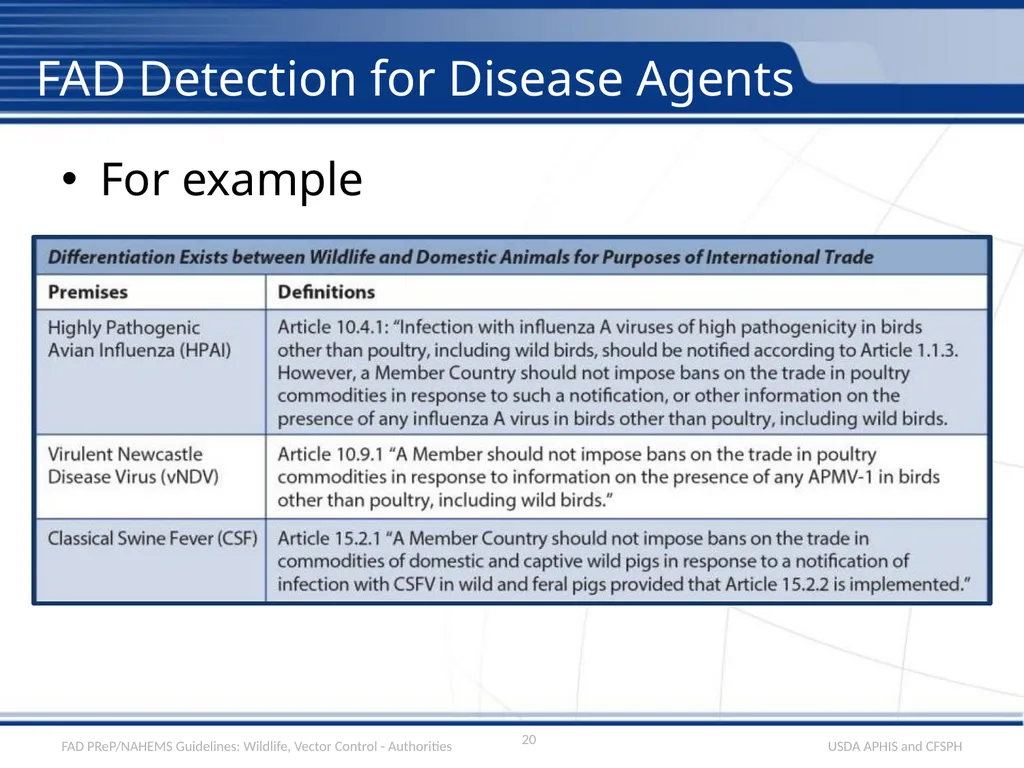 Wildlife Management and Vector Control for an FAD - slide 20 of 30