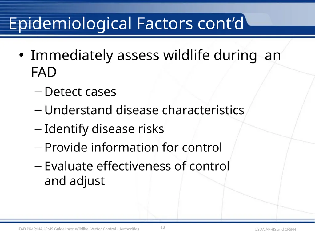Wildlife Management and Vector Control for an FAD - slide 13 of 30