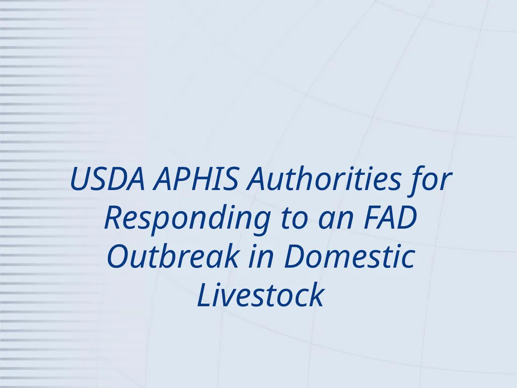 Wildlife Management and Vector Control for an FAD - slide 5 of 30