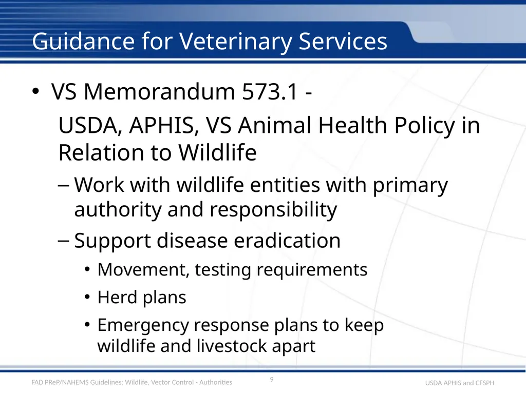Wildlife Management and Vector Control for an FAD - slide 9 of 30