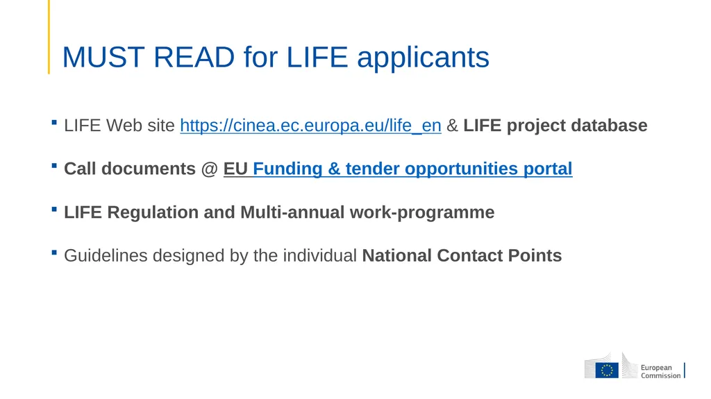 The new LIFE Programme & relevant elements for - slide 13 of 16