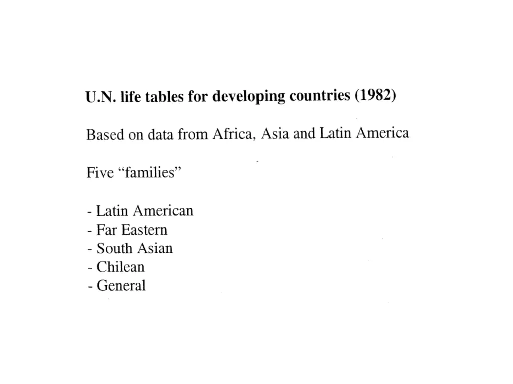 Model Life Tables Uses of Model life Tables Coale - slide 8 of 15
