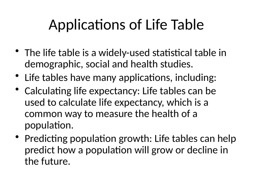 Life Table, Reproductive Rate, Reproductive Values - slide 6 of 22