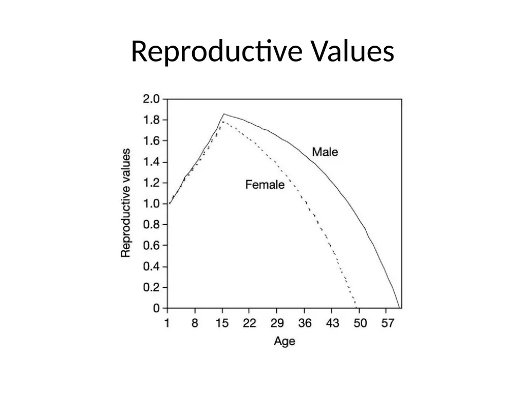 Life Table, Reproductive Rate, Reproductive Values - slide 21 of 22