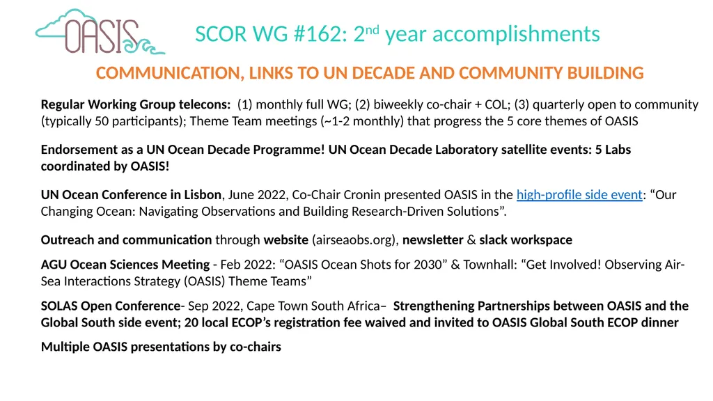 SCOR Working Group #162 for developing an - slide 4 of 8