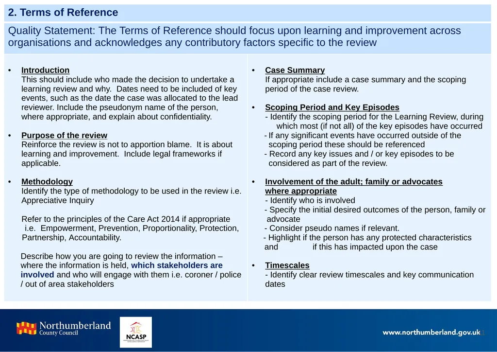 Northumberland Learning Review Toolkit Document - slide 11 of 20