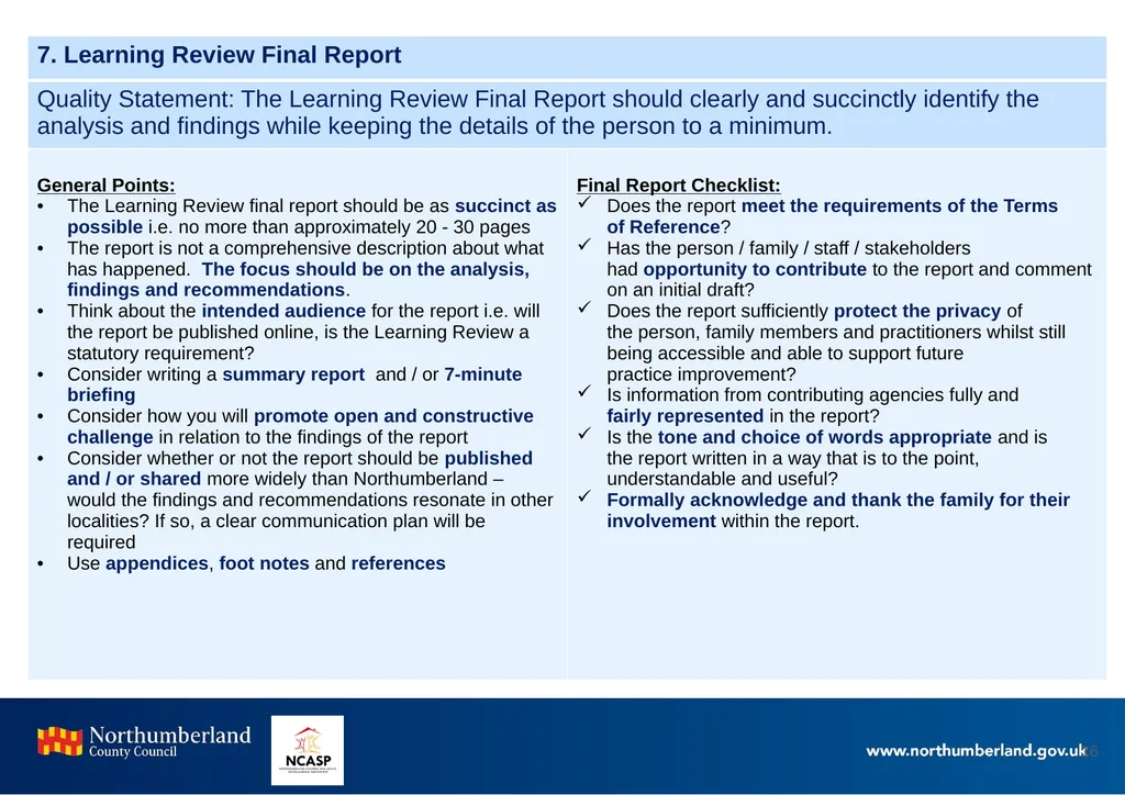 Northumberland Learning Review Toolkit Document - slide 16 of 20