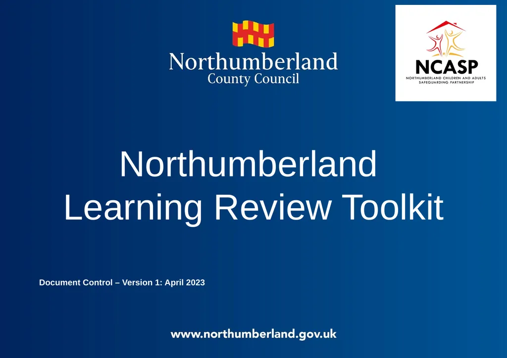 Northumberland Learning Review Toolkit Document - slide 1 of 20