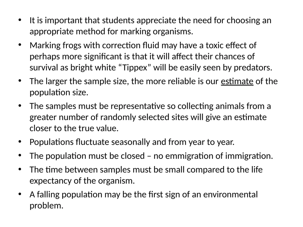 Sampling techniques for animals Advanced Higher - slide 5 of 9