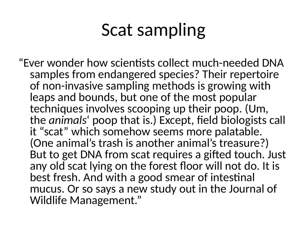 Sampling techniques for animals Advanced Higher - slide 9 of 9