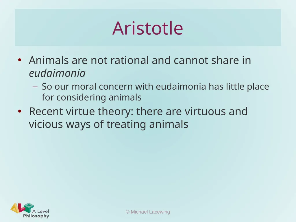 Eating animals Michael Lacewing - slide 6 of 11