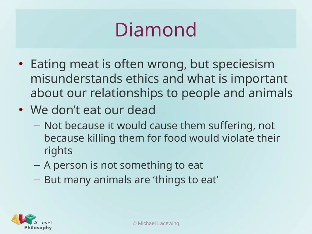 Eating animals Michael Lacewing - slide 7 of 11