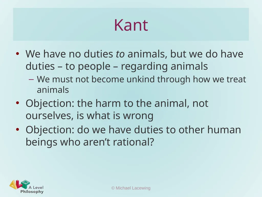 Eating animals Michael Lacewing - slide 5 of 11