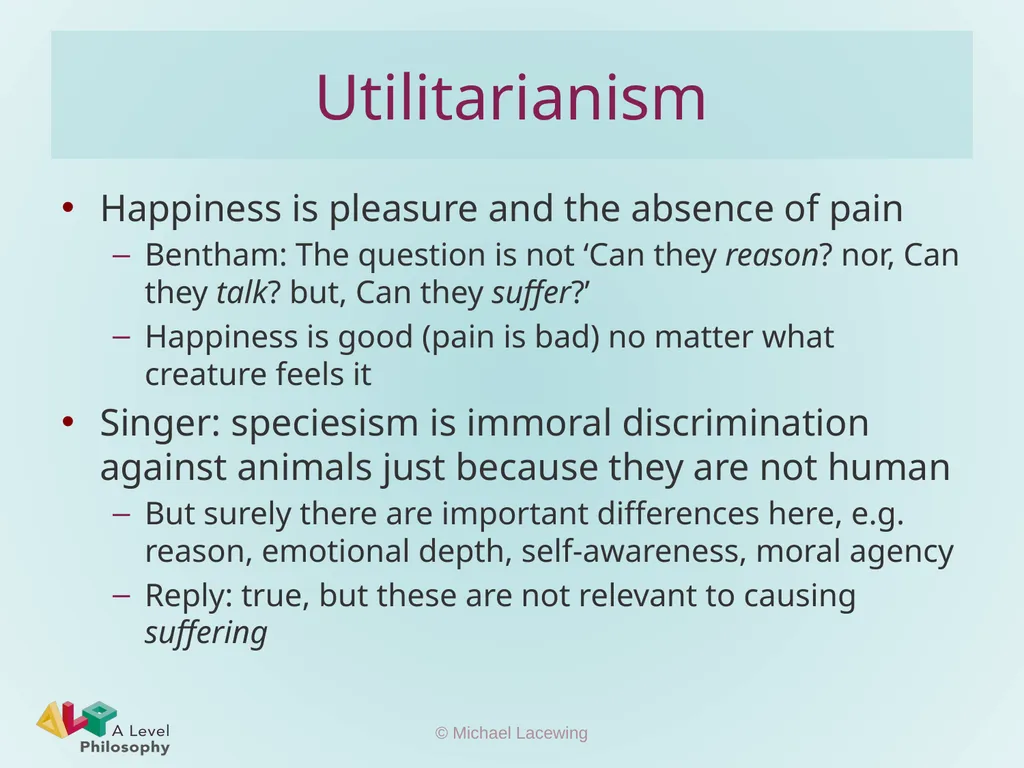 Eating animals Michael Lacewing - slide 2 of 11