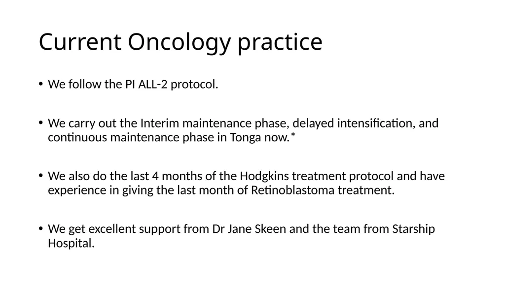 Paediatric Oncology in Tonga Background on Tonga - slide 14 of 20