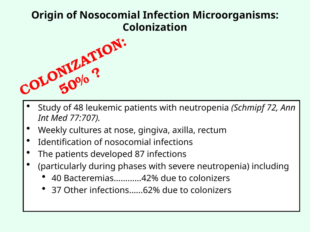 Sources of Healthcare Associated Infections - slide 7 of 29