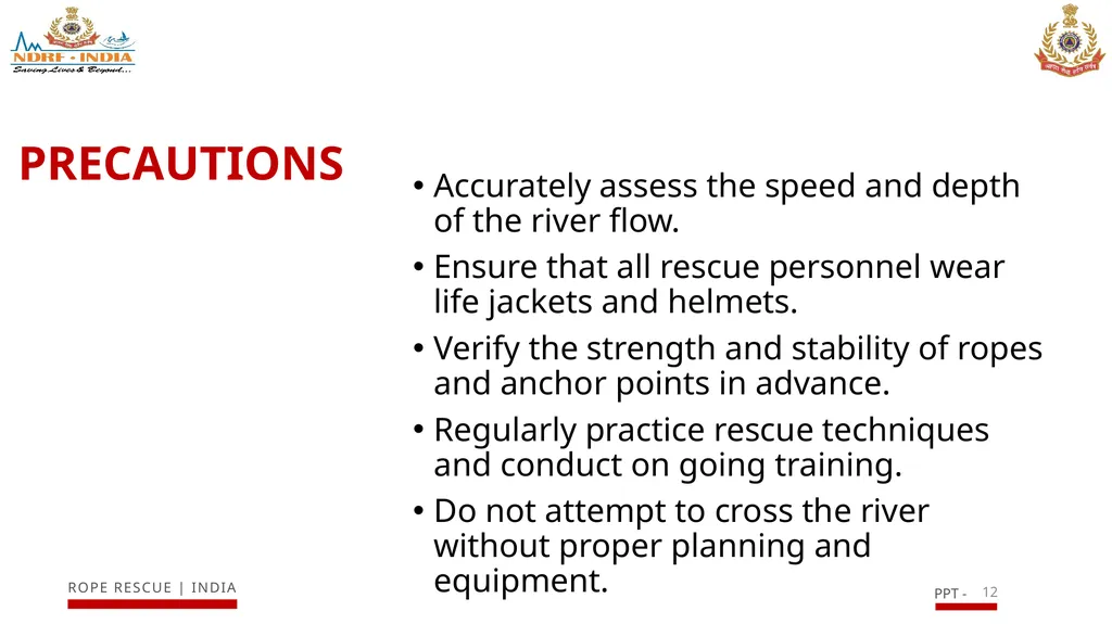 INTRODUCTION TO RIVER RESCUE (ROPE) EQUIPMENT AND - slide 12 of 17