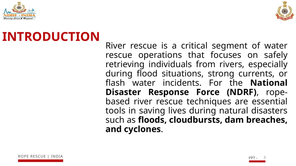 INTRODUCTION TO RIVER RESCUE (ROPE) EQUIPMENT AND - slide 3 of 17