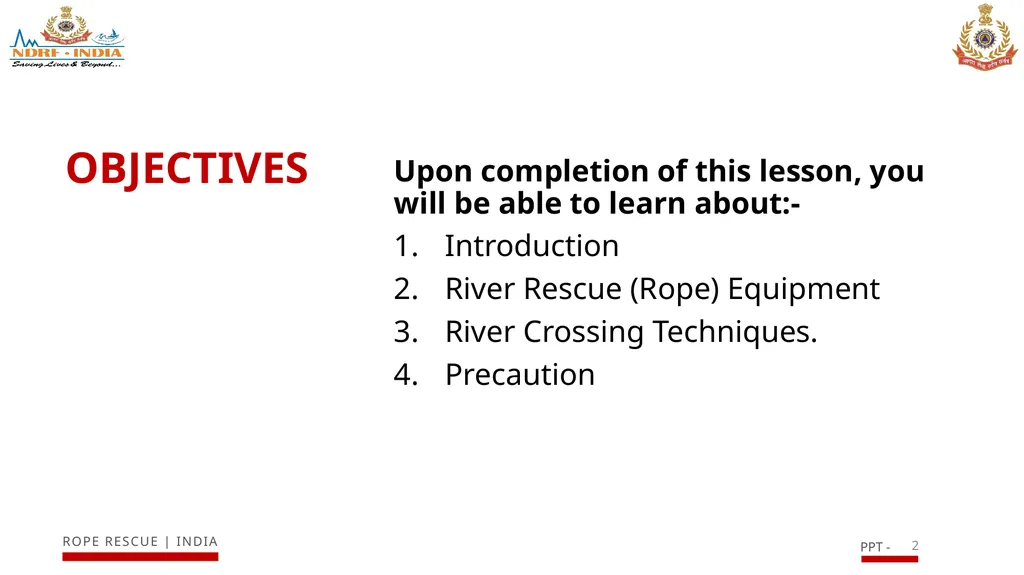 INTRODUCTION TO RIVER RESCUE (ROPE) EQUIPMENT AND - slide 2 of 17