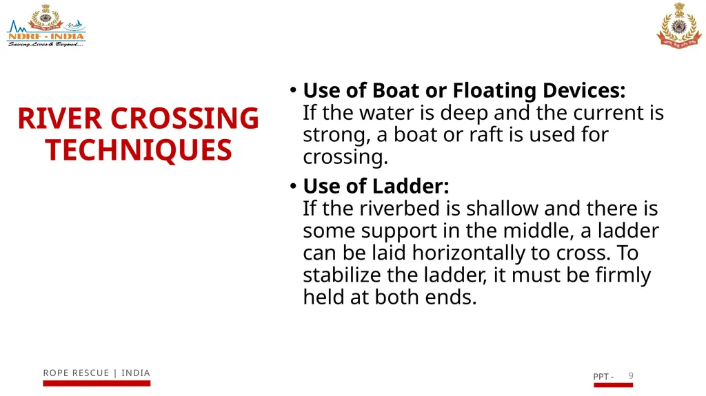 INTRODUCTION TO RIVER RESCUE (ROPE) EQUIPMENT AND - slide 9 of 17