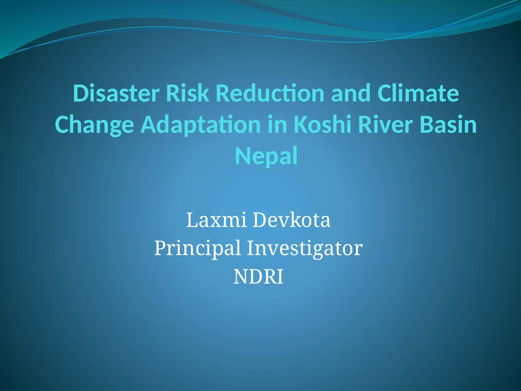 Disaster Risk Reduction and Climate Change - slide 1 of 17