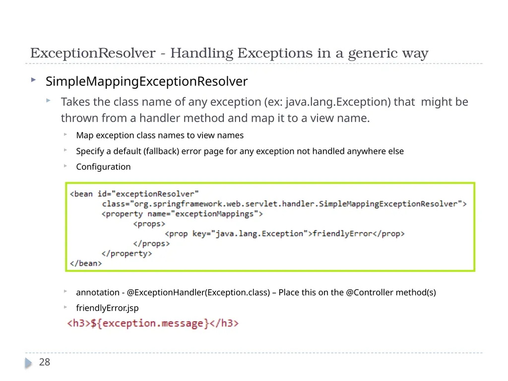 Spring Framework Benefits… Spring enables - slide 28 of 50